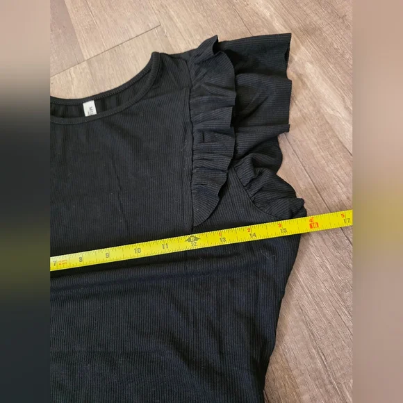 Amazon Missufe Flutter Sleeve Bodysuit Ribbed Black Skims Casual Shapewear - Picture 13 of 16